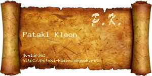 Pataki Kleon névjegykártya